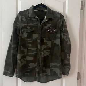 Camo Top jewel detail